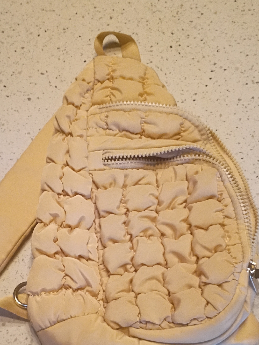 wild fable Cream Quilted Sling Backpack
